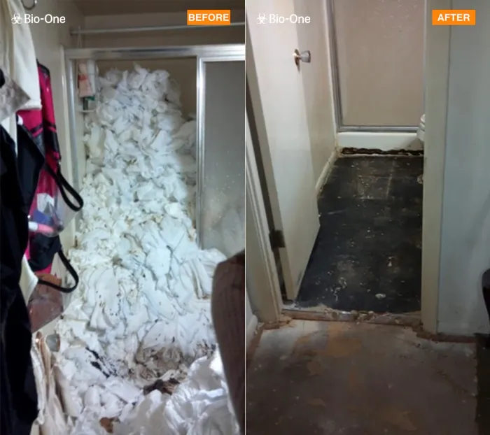 Before and after remediation photo